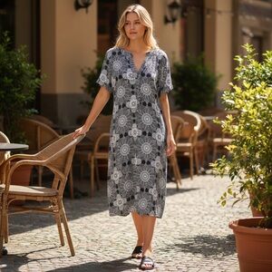 Enfocus Studio Black and White Floral Dress